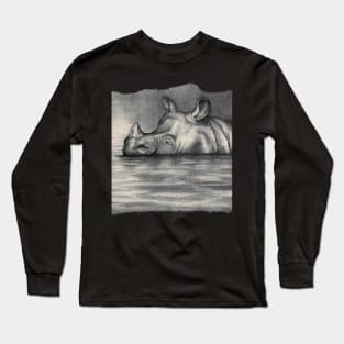 Javan Rhinoceros Long Sleeve T-Shirt